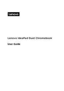 Lenovo IdeaPad Duet Chromebook manual. Tablet Instructions.